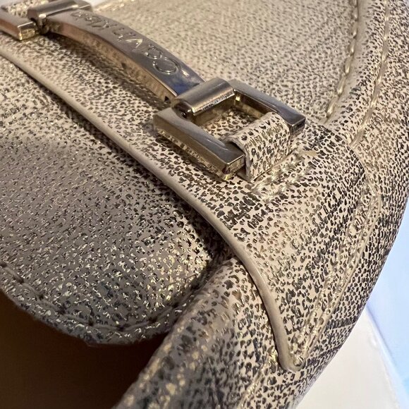 Calvin Klein Women's Metallic Gold Loafers-Size 8 1/2"-Gold/Silver Logo-Comfy - Picture 12 of 15